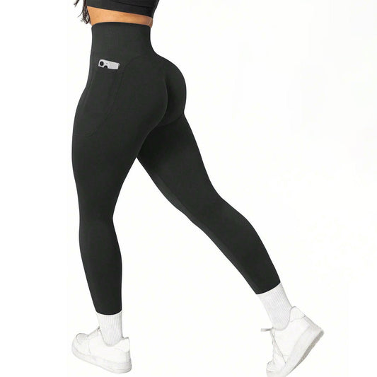 Luviie™ Seamless High-Waist Butt Lift Leggings with Side Pocket